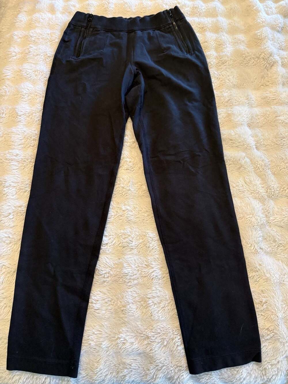 Lululemon Athletica Pants Size 6 Black Zipper Pockets Cotton Blend